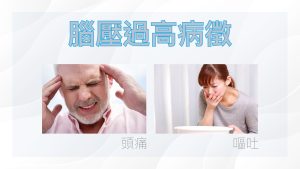顱內壓力上升症狀的示意圖